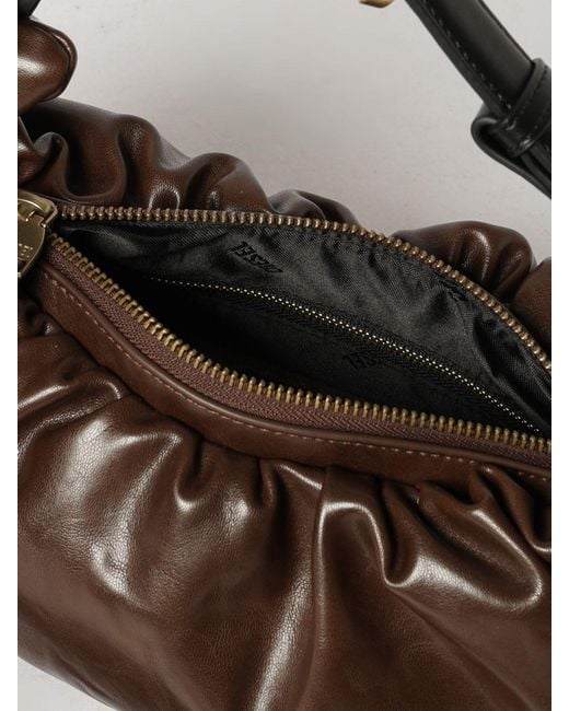 DIESEL Brown Grab-D Ruched Faux Leather Bag