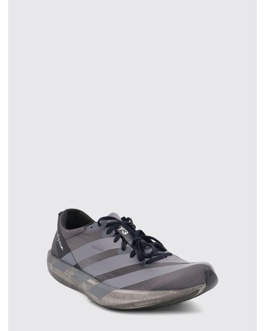 Y-3 Gray Adios 9 Technical Fabric Sneakers With Extralight Sole for men