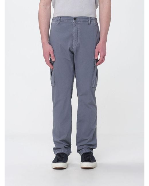 Ecoalf Blue Recycled Cotton Cargo Pants for men