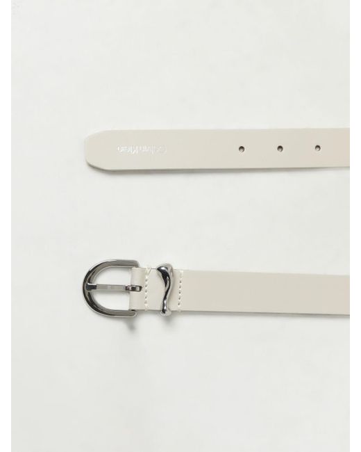 Cintura in pelle sintetica di Calvin Klein in Natural