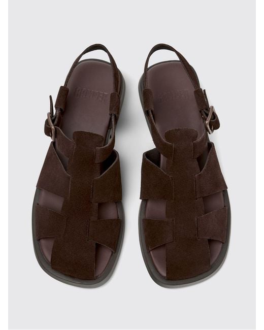 Camper Brown Dana Suede Sandals