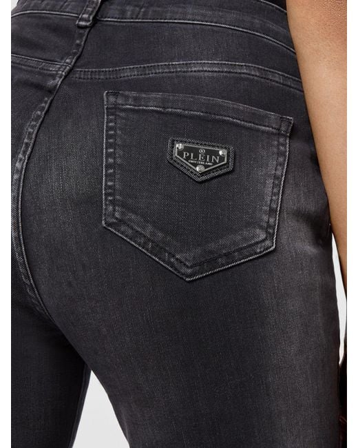 Philipp Plein Black High-Waisted Skinny Stretch Denim Jeans