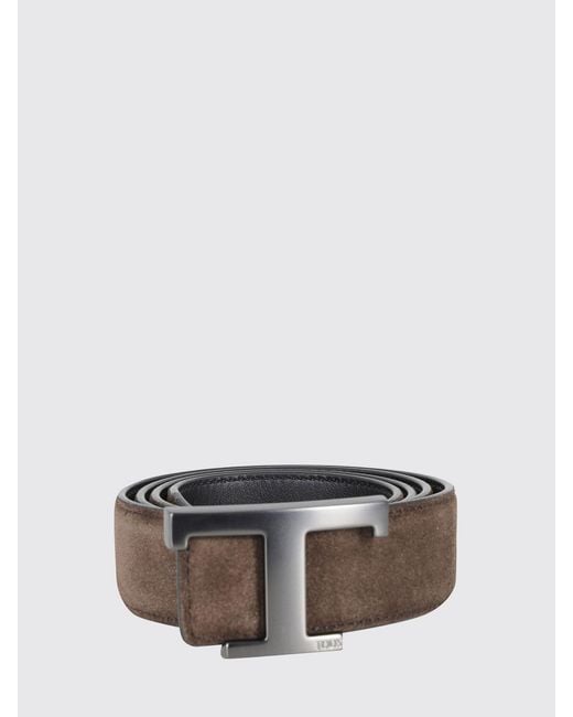 Tod's Brown T Timeless Reversible Leather Belt for men