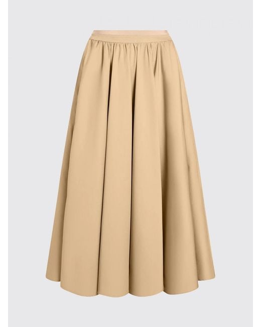 Patou Natural Pleated Cotton Skirt