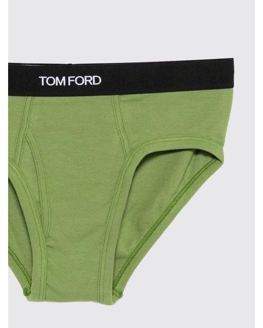 Tom Ford Green Stretch Cotton Briefs for men