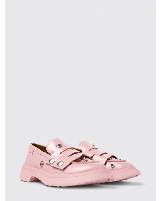 Camper Pink Buckle Detail Loafers
