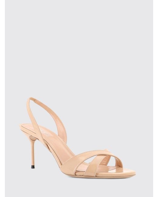 Paris Texas Pink Patent Leather Stiletto Heel Slingback Sandals