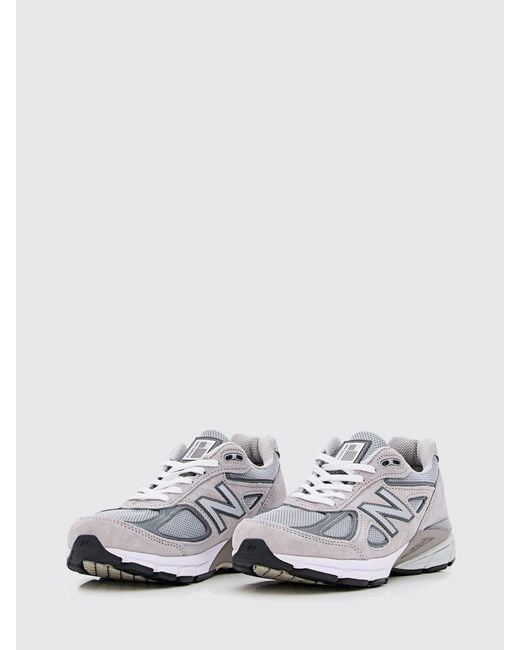 New Balance White 990 Leather And Mesh Sneakers for men