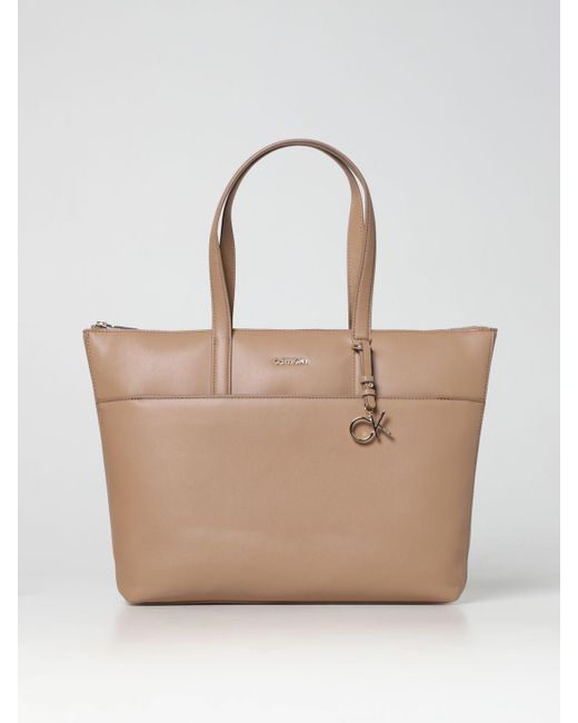 Calvin Klein Tote Bags in Natural Lyst