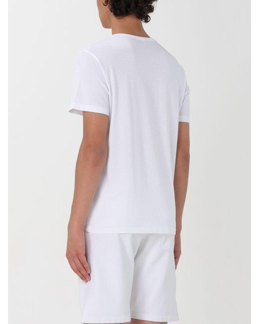 T-shirt in cotone con logo ricamato di Sun 68 in White da Uomo