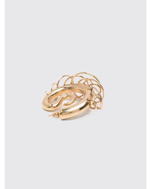 Panconesi White Serpent Chromed Brass Earrings