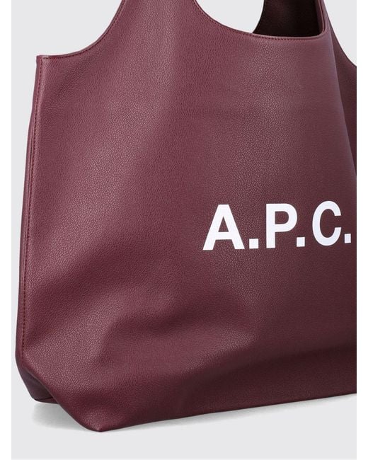 A.P.C. Purple Ninon Faux Leather Tote Bag for men