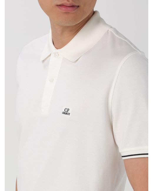 C P Company White Polo Shirt for men