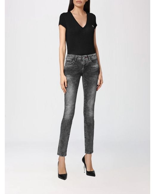 Philipp Plein Black Mid-Rise Skinny Stretch Denim Jeans