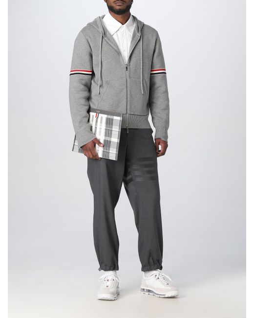 Thom Browne Metallic Grainy Leather Document Holder for men