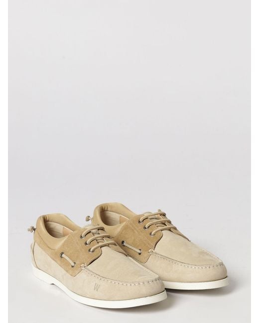 Woolrich Natural Suede Boat Loafers for men
