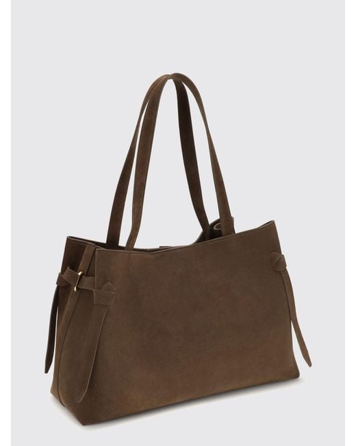 Yuzefi Brown Gyoza Tote Suede Shoulder Bag