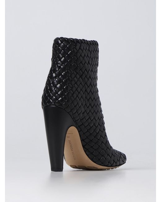 Bottega Veneta Black Raffia 10cm Ankle Boots