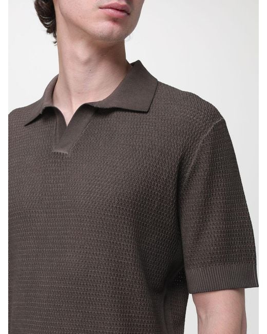 Kangra Gray Cotton Knit Polo Shirt for men