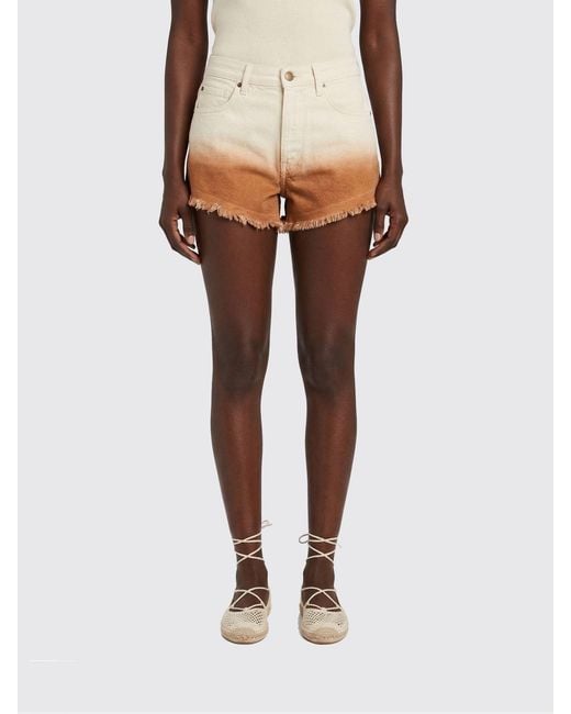 Alanui Natural Denim Shorts