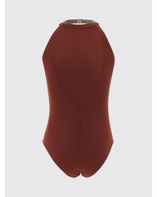 Brunello Cucinelli Red Stretch Polyamide One-Piece Swimsuit