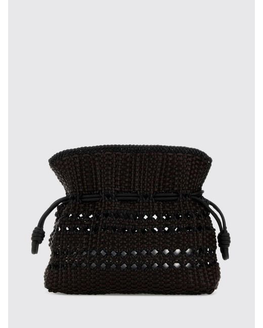Loewe Black Flamenco Woven Leather Clutch