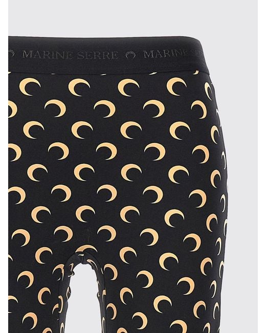 MARINE SERRE Black Crescent Moon Lycra Leggings With All-Over Logo
