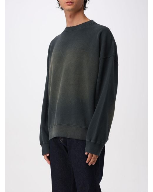 Golden Goose Deluxe Brand Gray Cotton Crewneck Sweatshirt With Gradient Effect for men
