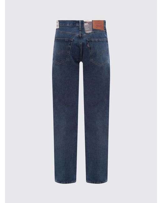 Levi's Blue 5-Pocket Straight-Fit Cotton Denim Jeans for men