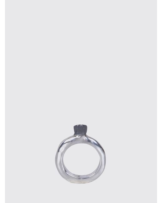 Rosa Maria White Chromed Ring With Set Stones