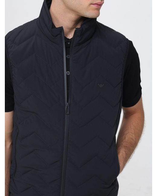 Emporio Armani Blue Essential Padded Nylon Vest for men