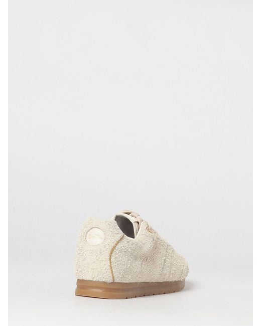 Paul Smith White Shaggy Suede Leather Low Top Sneakers With Rear Logo for men