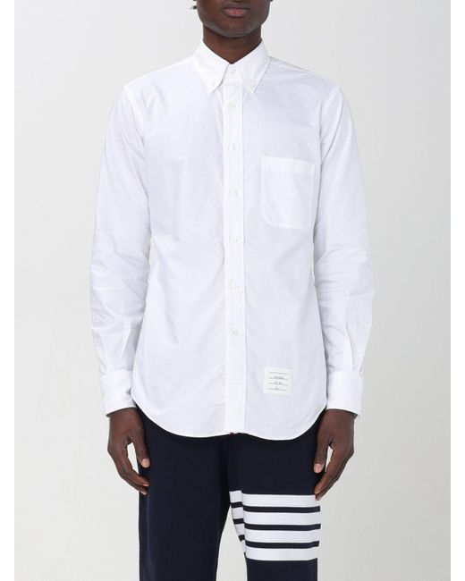Camicia in cotone di Thom Browne in White da Uomo