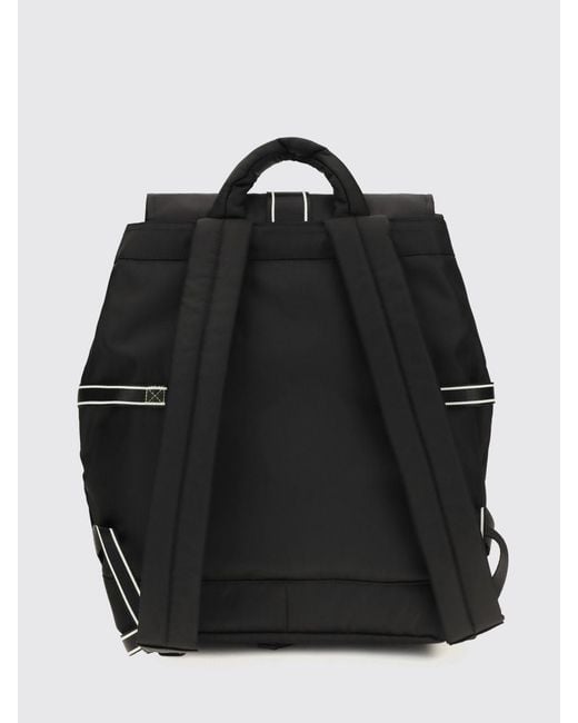 Ganni Black Recycled Polyamide Backpack With Flap And Adjustable Buckles