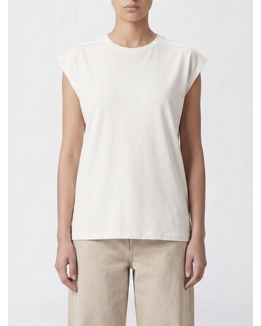 Thom Krom White Cotton Blend Sleeveless Top