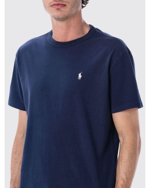 Polo Ralph Lauren Blue Cotton T-Shirt With Logo for men