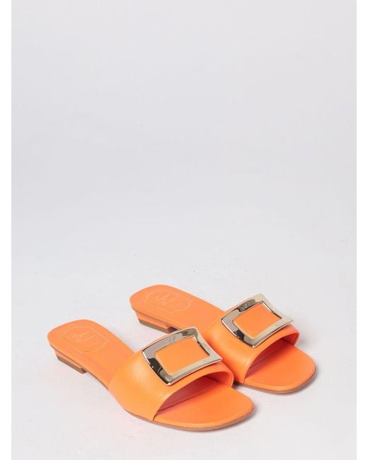 Roger Vivier Pink Leather Mules