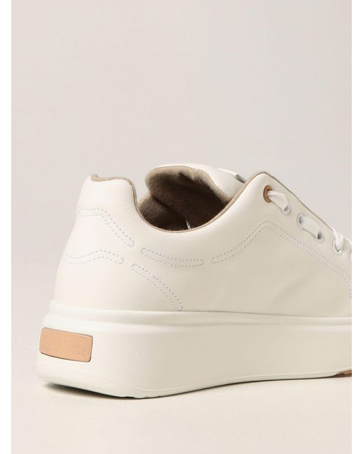 Max Mara Leather Sneakers in Natural | Lyst