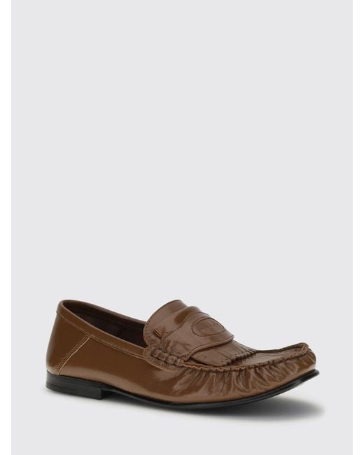 Marni Brown Fringed Loafers