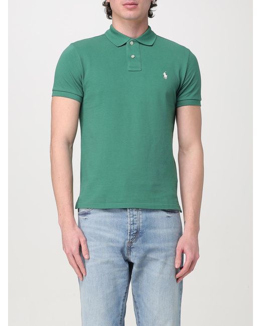 Polo Ralph Lauren Green Cotton Polo Shirt With Logo for men