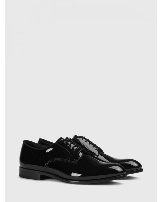 Doucal's White Patent Leather Oxford Shoes for men