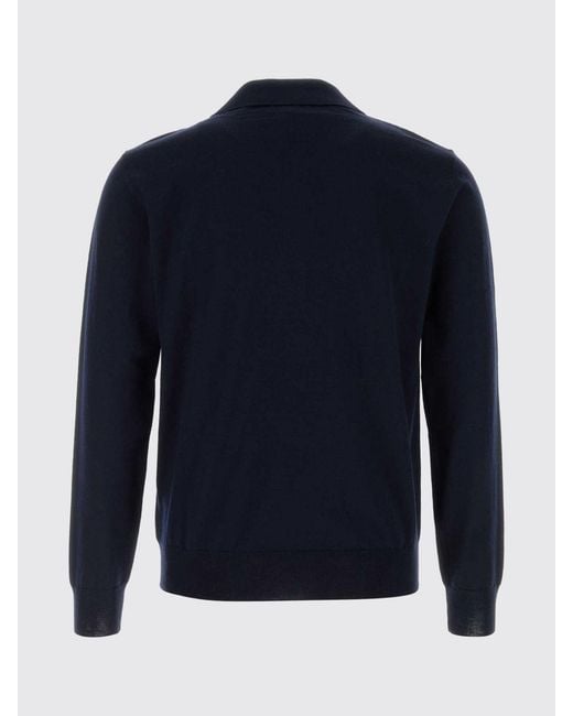 Valentino Blue Virgin Wool Knit Polo Shirt for men