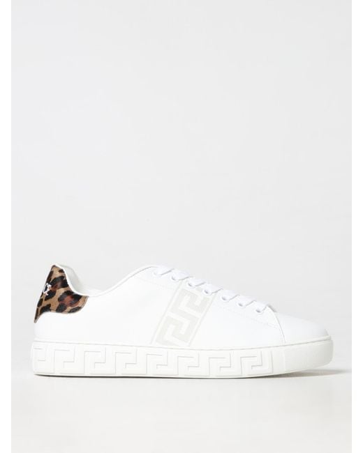 Versace White Chic Greek Sneakers For