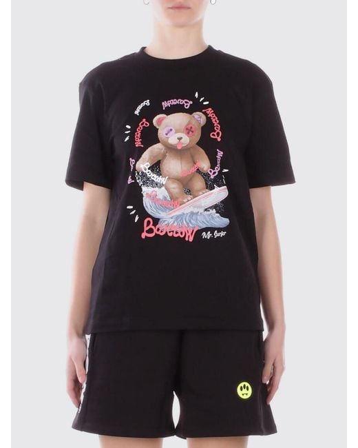 Barrow Black Cotton T-Shirt With Graphic Print