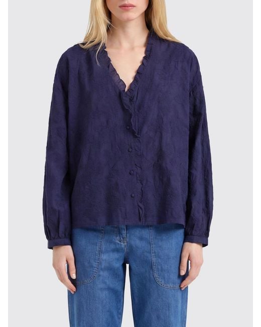 Momoní Blue MomonÌ Relaxed Fit V-Neck Shirt