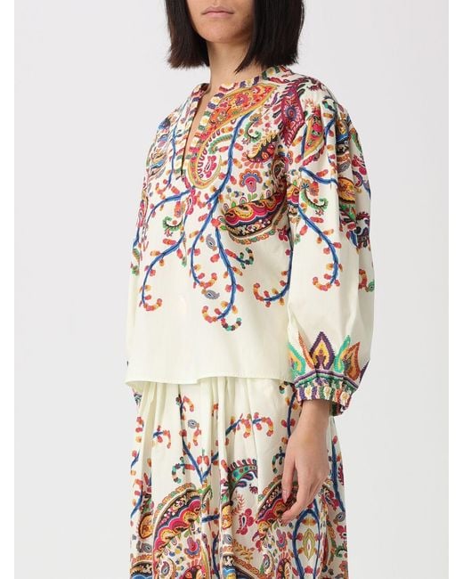 Etro Multicolor Cotton Blouse With Paisley Print