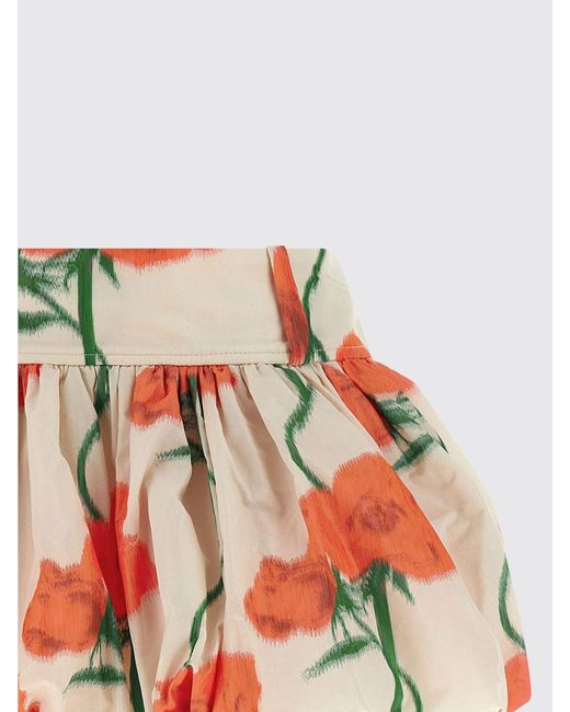 KENZO Orange Printed Polyester Mini Skirt