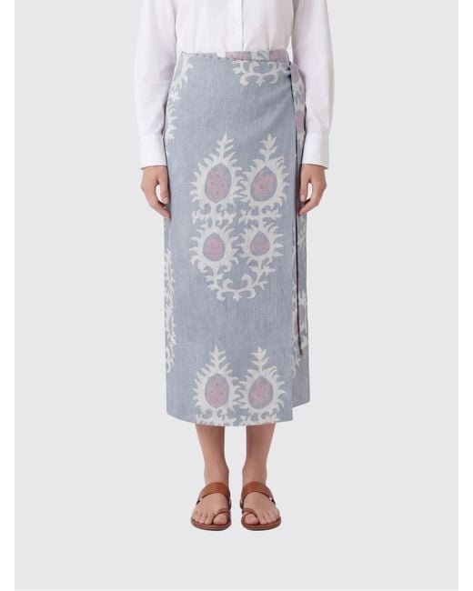 Bazar Deluxe Gray Printed Linen Pareo Skirt