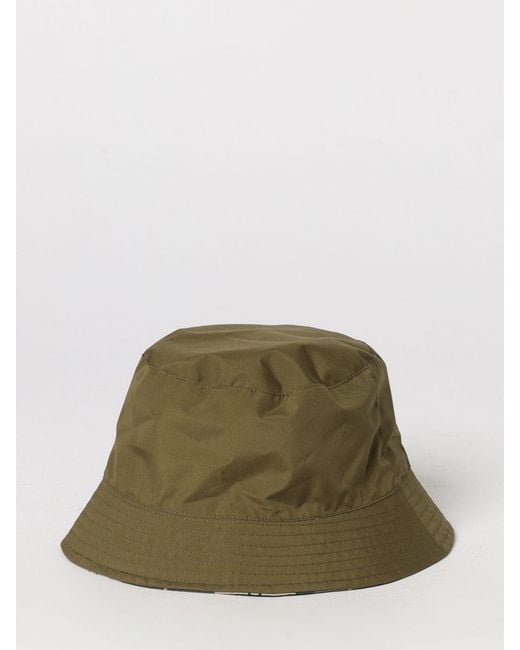 Barbour Green Reversible Polyester Hat for men