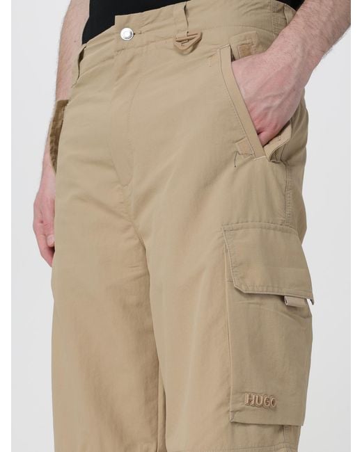 HUGO Natural Technical Fabric Cargo Pants for men